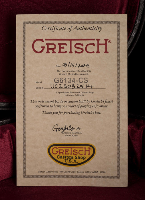 Gretsch Custom Shop Masterbuilt G6134CS 1959 Gold Paisley Penguin Relic