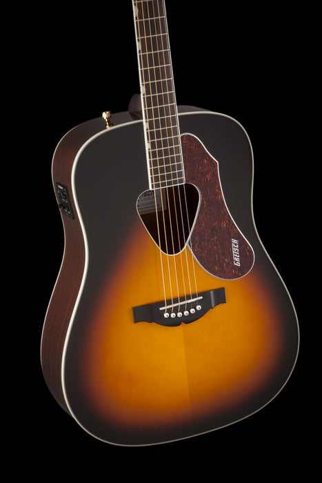 Gretsch G5024E Rancher Dreadnought Electric Fishman Pickup System Sunburst Acoustic Electric Guitar Detail Left