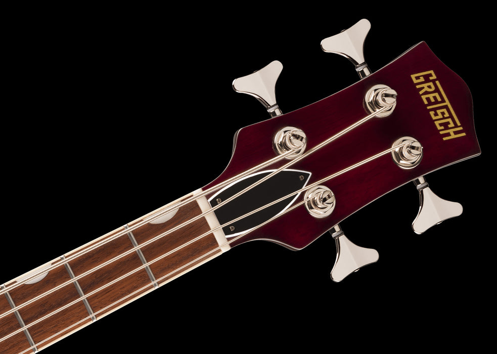 Gretsch Streamliner Jet Club Bass Single-Cut Laurel Fingerboard Vintage White Headstock