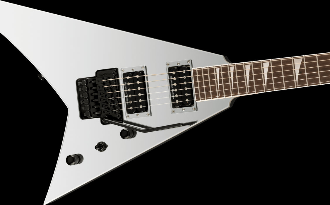 Jackson Pro Plus Series Rhoads RR24 Ebony Fingerboard Mirror Angle Closeup Pickups