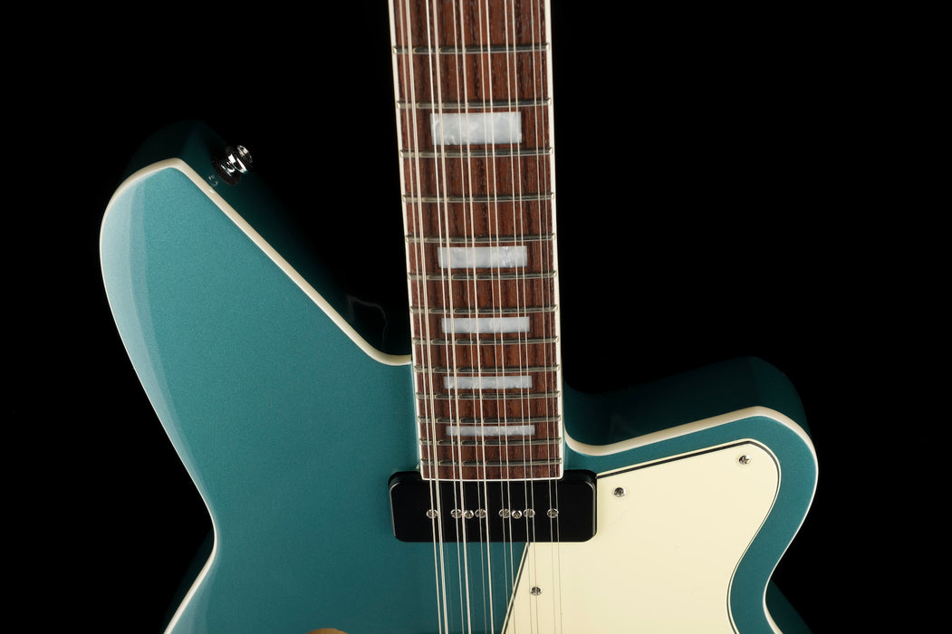 Pre Owned Reverend Airwave 12 String Semi Hollow Body Guitar Deep Sea Blue