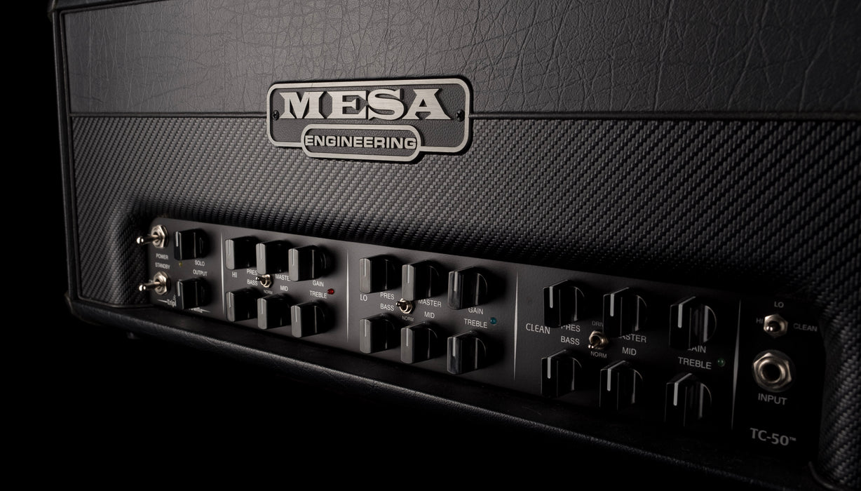 Pre Owned 2017 Mesa-Boogie Triple Crown TC-50 Black Guitar Amp Head with Footswitch and Cover