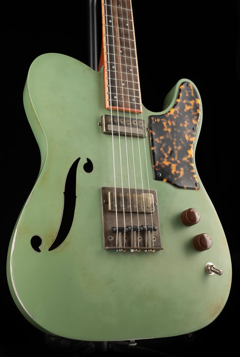 Pre Owned Mule Resophonic Guitars Mulecaster Green With HSC