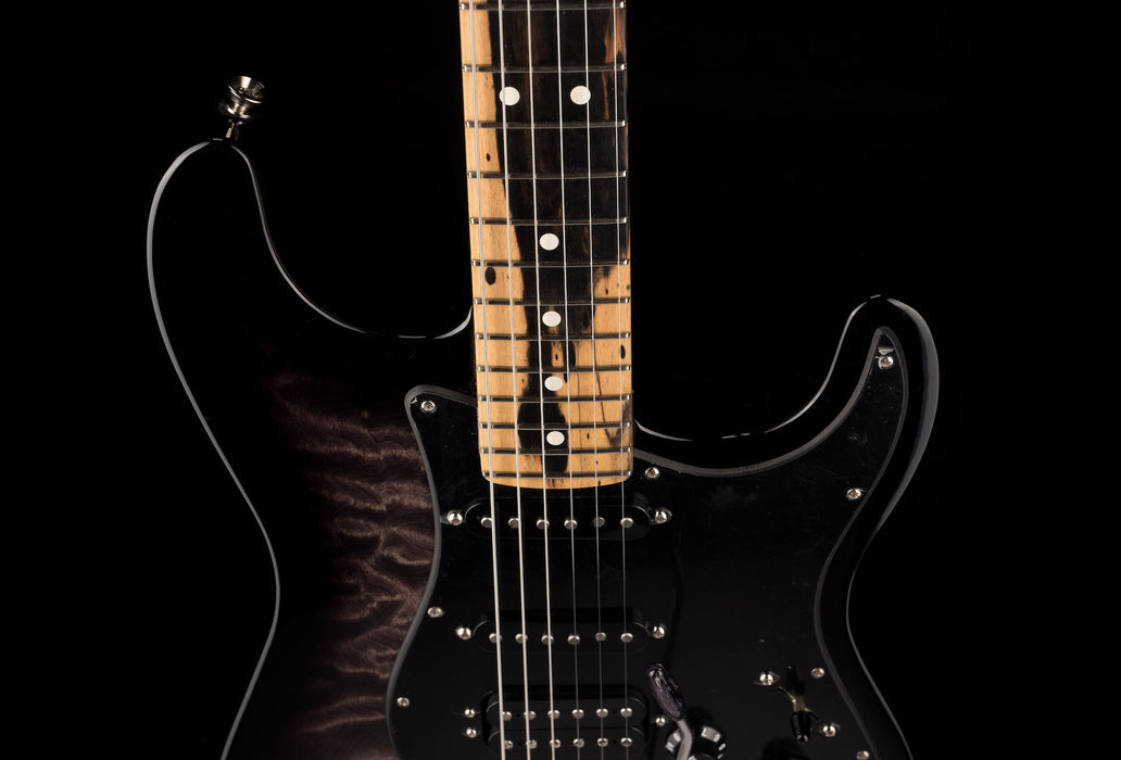 Pre Owned Fender Limited Edition American QMT Stratocaster HSS Pale Moon Trans Black With OHSC