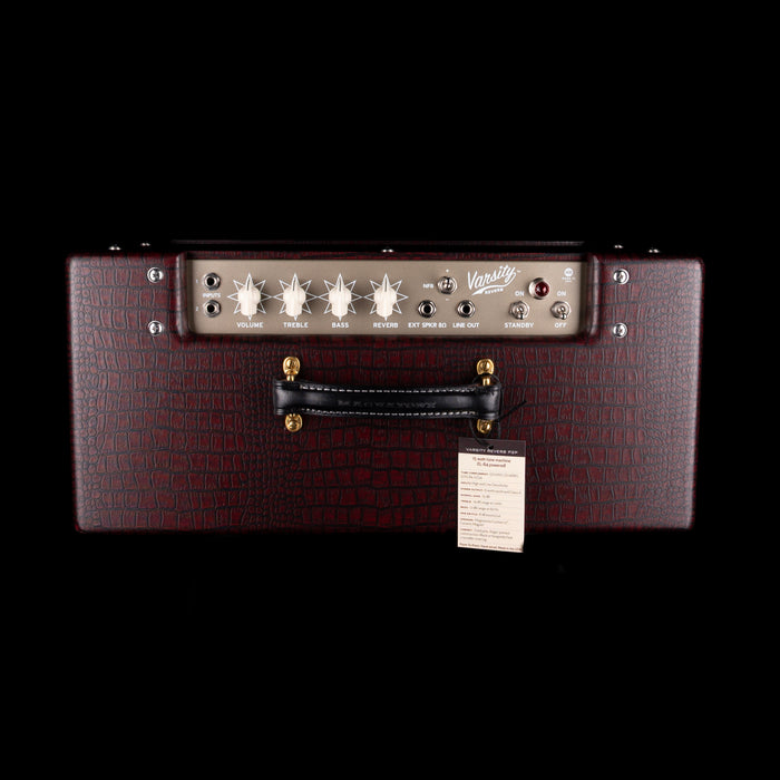 Magnatone Point to Point Varsity Reverb Cathedral Burgundy Guitar Amplifier Combo with Cover