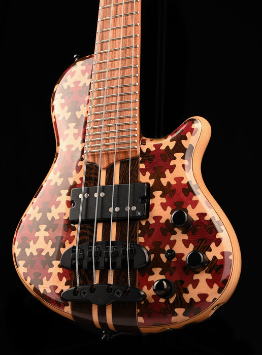 Mayones Cali4 Bass (17.5" Scale) Swamp Ash Body Triskelion Top Natural with Case - IN STOCK!!!