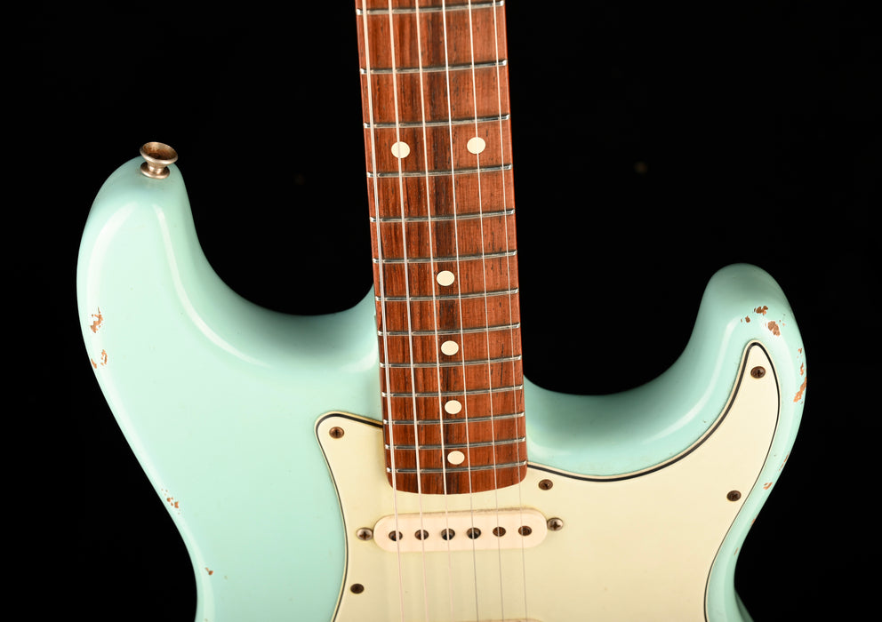 Pre Owned 2008 Fender Custom Shop 1960 Stratocaster Relic Daphne Blue With Case
