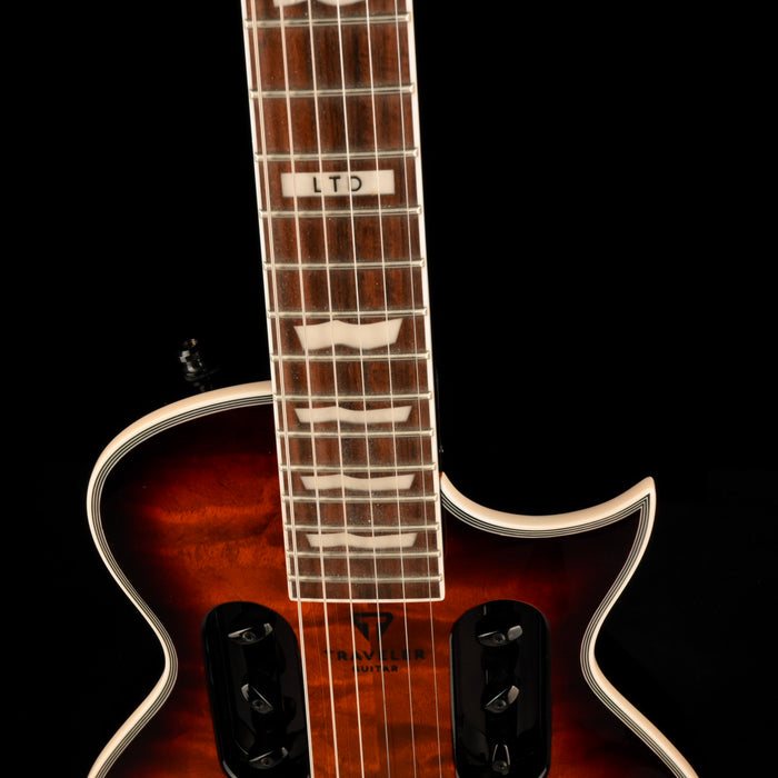 Pre Owned 2021 Travelers Guitar EC-1 Quilt Dark Map Burst With Gig Bag