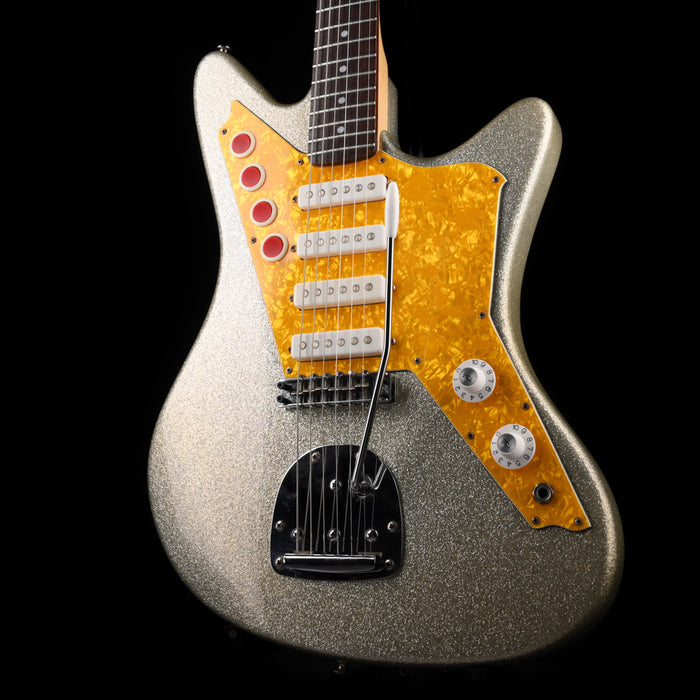Pre Owned 2004 DiPinto Galaxie IV Los Straitjackets Silver Sparkle (Made in Korea) with Gig Bag