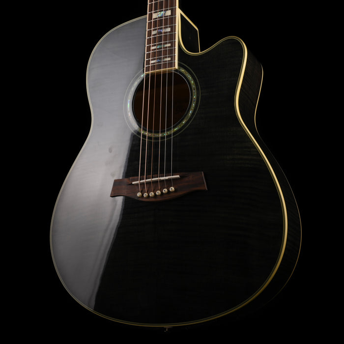 Used Ibanez AEF30E Trans Black Acoustic Electric Guitar with HSC