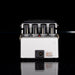 Guitar effects pedal with multiple knobs on a black background