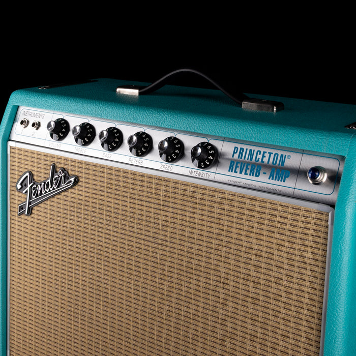 Used Fender '68 Custom Princeton Reverb Surf Green Guitar Amp Combo with Footswitch