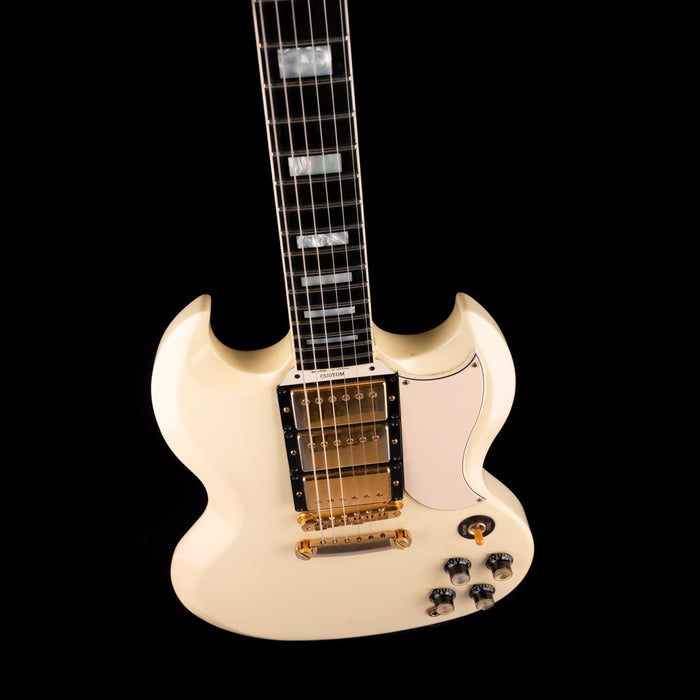 Pre Owned 2005 Gibson 1961 3-Pickup Les Paul Custom Classic White With OHSC