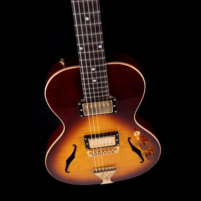 Pre Owned B&G Little Sister Sunburst Semi-Hollow Electric Guitar With OHSC