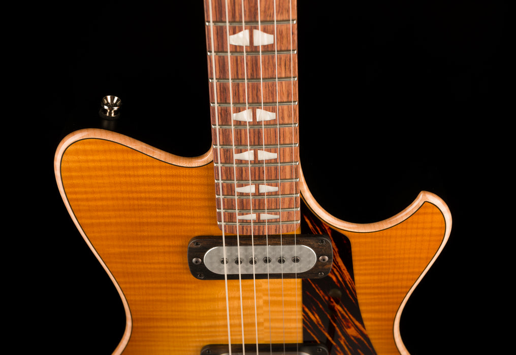 Powers Electric A-Type Select Wild Honey Burst Firestripe Pickguard With Softshell Case