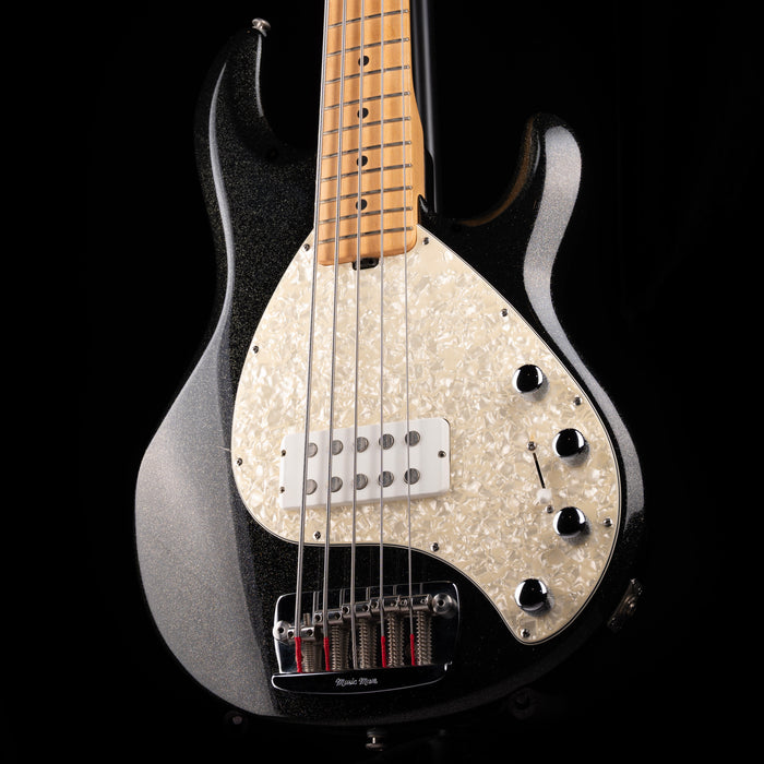 Pre-Owned 2000 Ernie Ball Music Man Sting Ray 5 H - Black Sparkle With OHSC