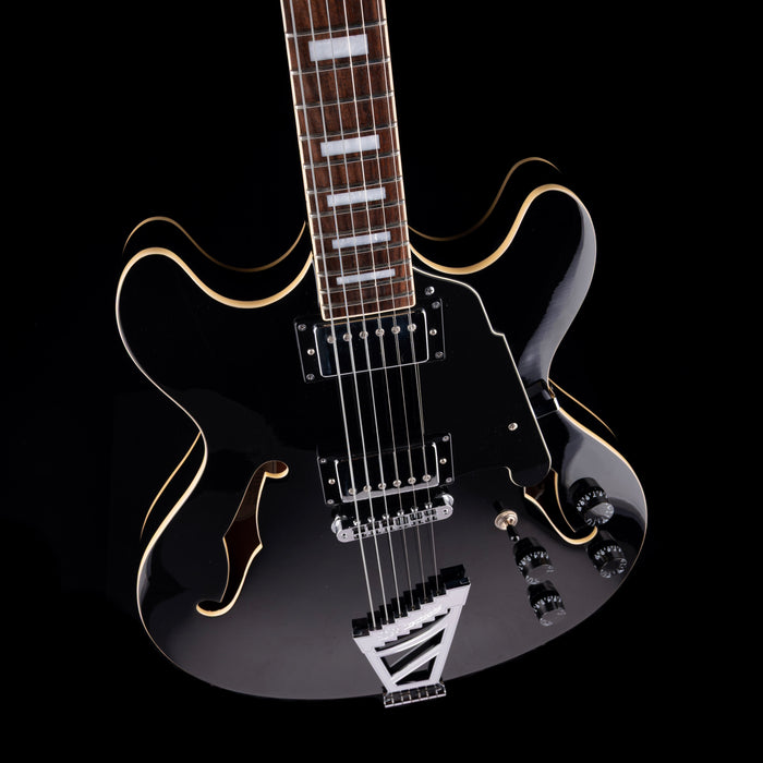 Pre-Owned D’Angelico Premier DC Semi Hollowbody Black With Gig Bag
