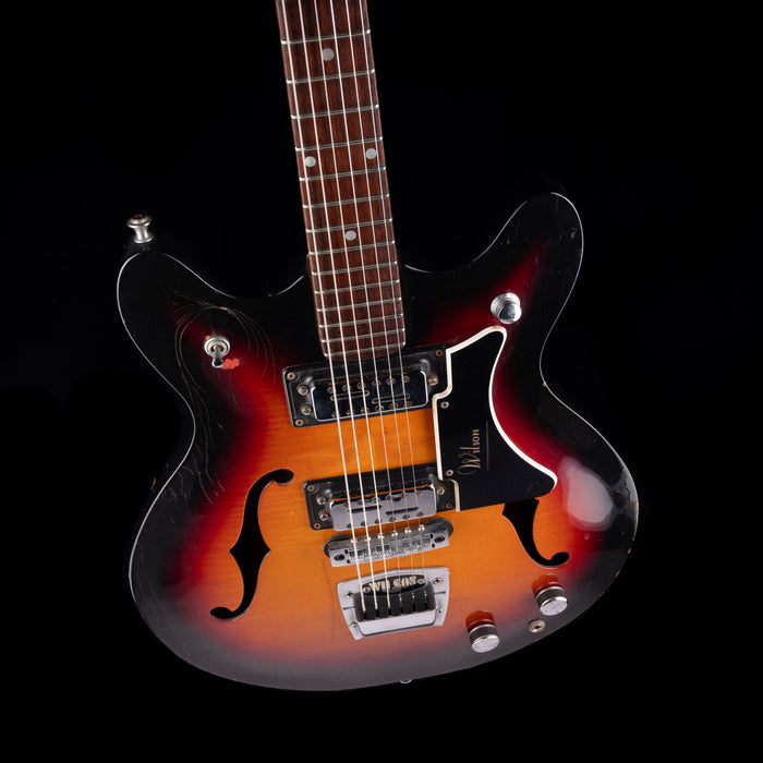 Pre-Owned Vintage Wilson Semi-Hollow Electric Guitar Sunburst with Gig Bag