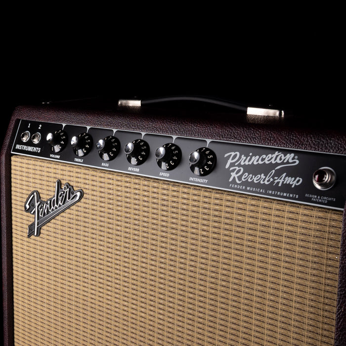 Pre-Owned Fender Special Run '65 Princeton Reverb Wine Red Guitar Amp Combo with Footswitch and Cover