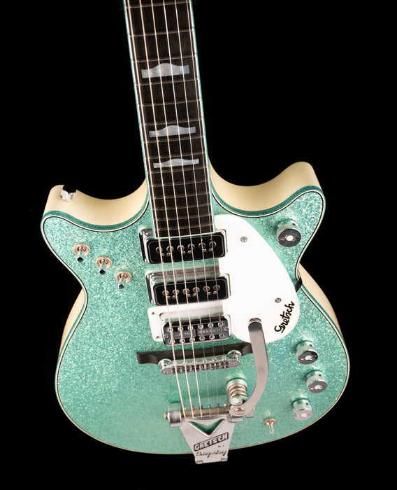 Pre-Owned Gretsch Custom Shop Masterbuilt Stephen Stern G6128CS-DC 1962 Triple Jet Turquoise Sparkle with OHSC