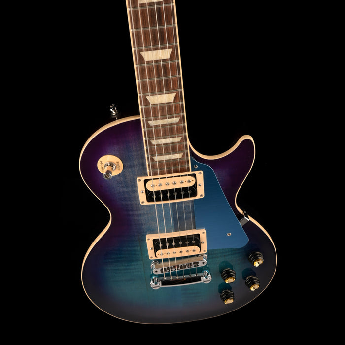 Pre Owned 2021 Gibson Les Paul Traditional Pro V Blueberry Burst With OHSC