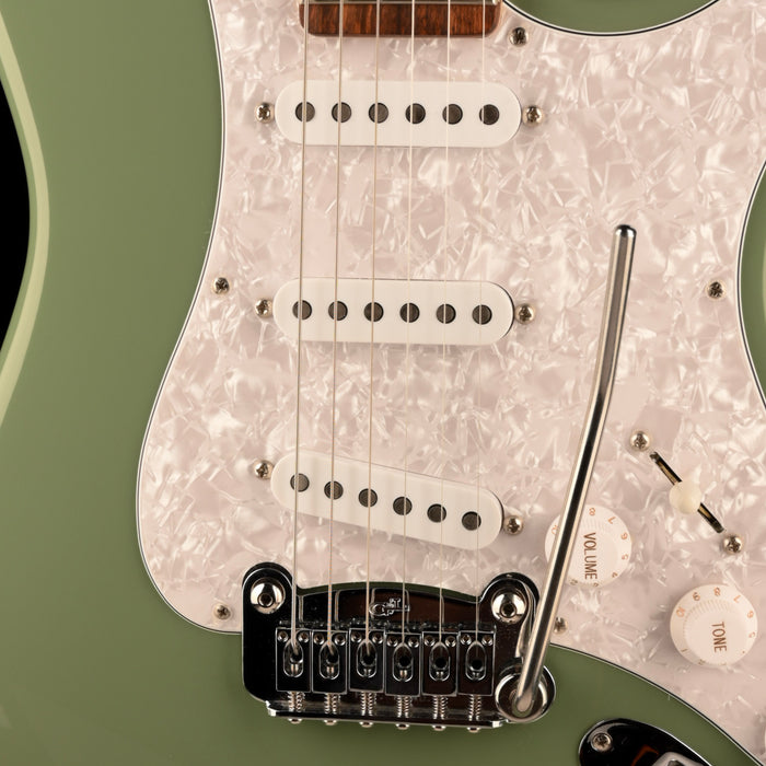 Pre Owned G&L Fullerton Deluxe Legacy Matcha Green Electric Guitar With Gig Bag