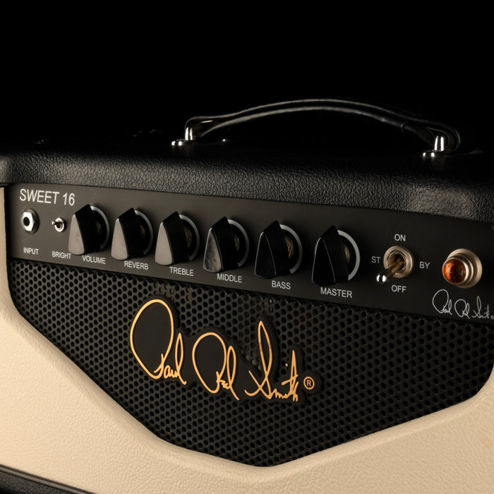 Used PRS Sweet 16 16-Watt Black Guitar Amp Head & Matching PRS 112 Tux Black Guitar Amp Cabinet
