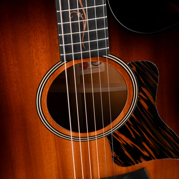 Taylor Custom Grand Auditorium C24ce Ribbon Mahogany Shaded Edgeburst - Catch # 50