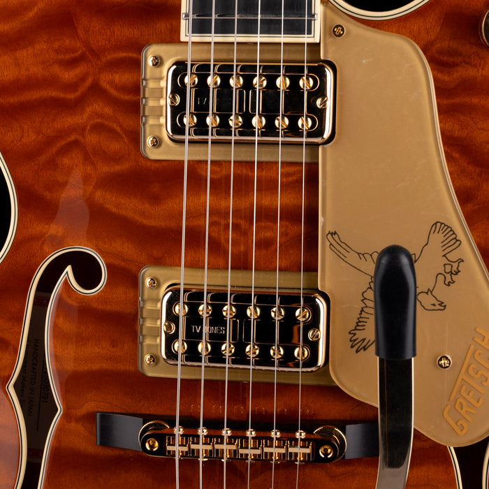 Gretsch Limited Edition Falcon Center Block Jr. Quilted Maple Roundup Orange with Case