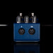 Blue audio interface with 'IN' and 'THRU' labels on a black background