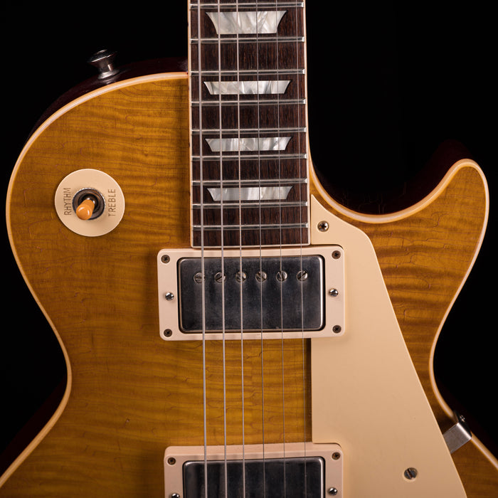 Pre Owned 2018 Gibson Custom Shop Tom Murphy Painted & Aged 1960 Les Paul Standard Reissue Dirty Lemon Burst With OHSC