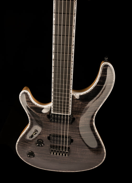 Mayones Left Handed Regius Core 6 Flame Top Gloss Trans Graphite