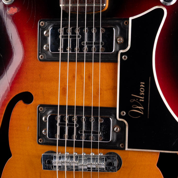 Pre-Owned Vintage Wilson Semi-Hollow Electric Guitar Sunburst with Gig Bag