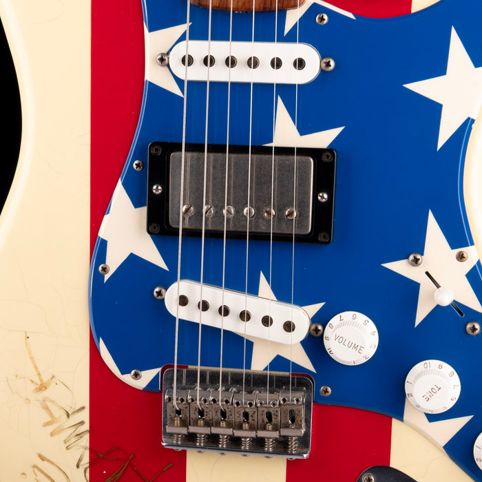 Pre-Owned Signed 2012 Fender Wayne Kramer Stratocaster USA Flag With Gig Bag