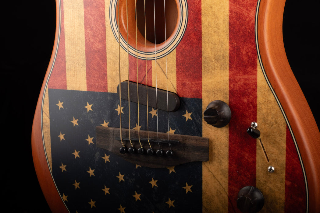 Pre Owned 2020 Fender Limited Edition American Flag Acoustasonic Stratocaster With Soft Case