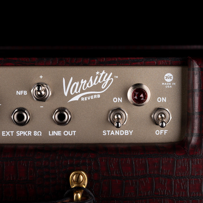 Magnatone Point to Point Varsity Reverb Cathedral Burgundy Guitar Amplifier Combo with Cover