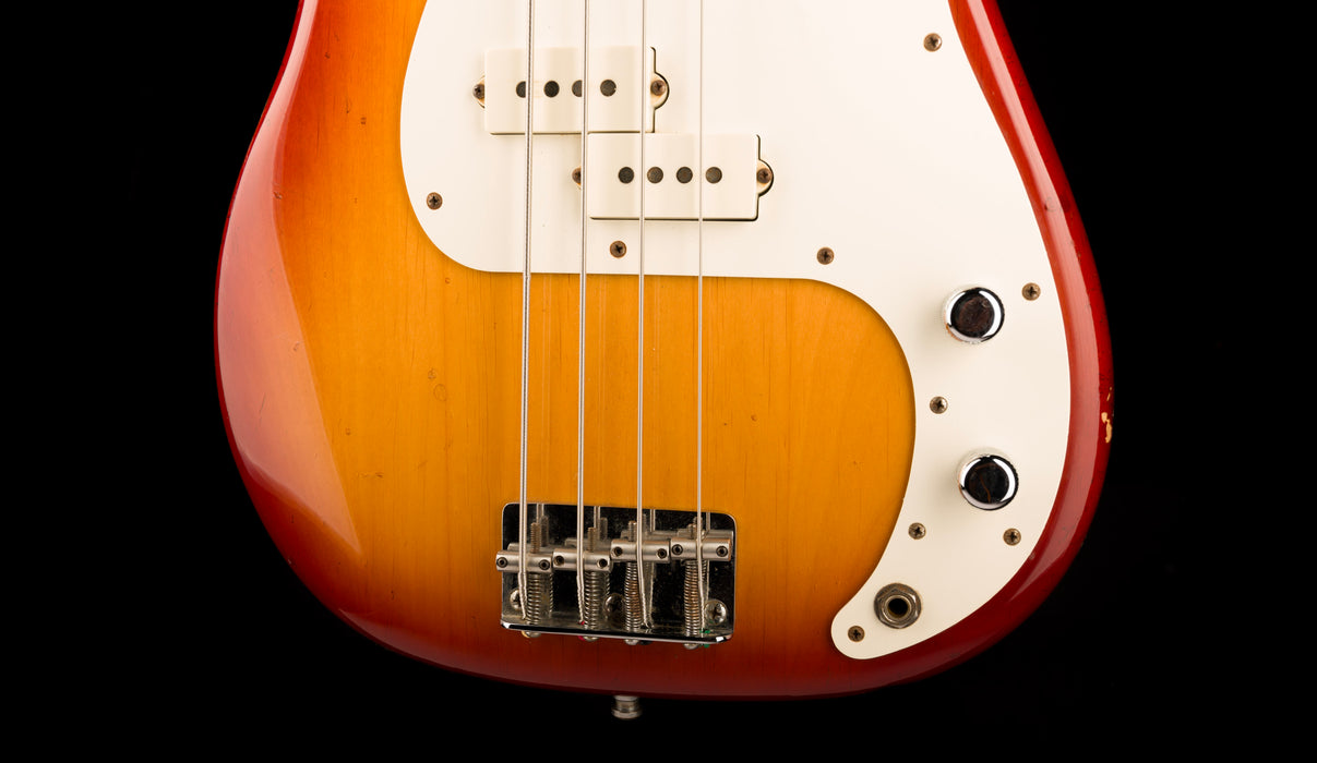 Vintage 1983 Fender Precision Bass Maple Neck Cherry Sunburst With Gig Bag