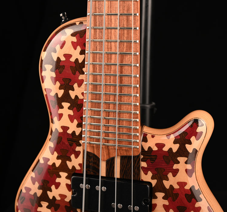 Mayones Cali4 Bass (17.5" Scale) Swamp Ash Body Triskelion Top Natural with Case - IN STOCK!!!