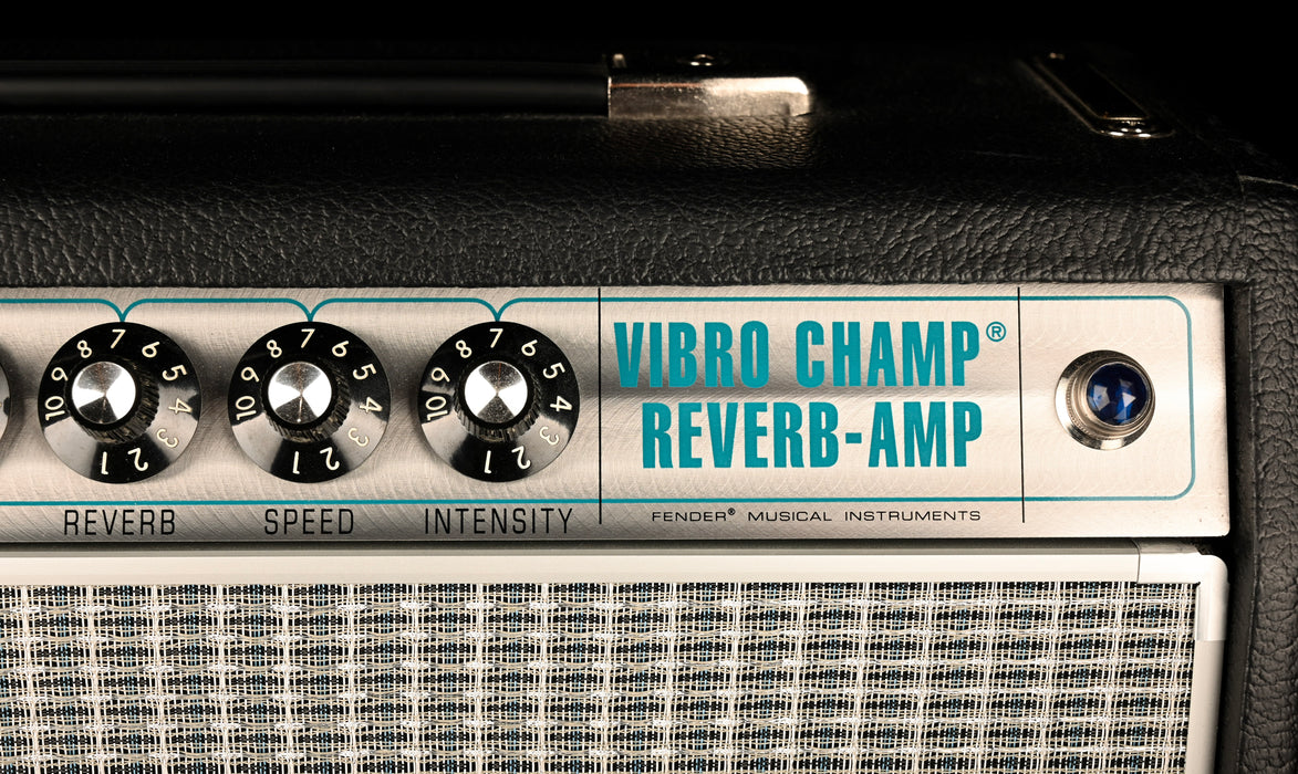 Used Fender '68 Custom Vibro Champ Reverb Black Guitar Amp Combo
