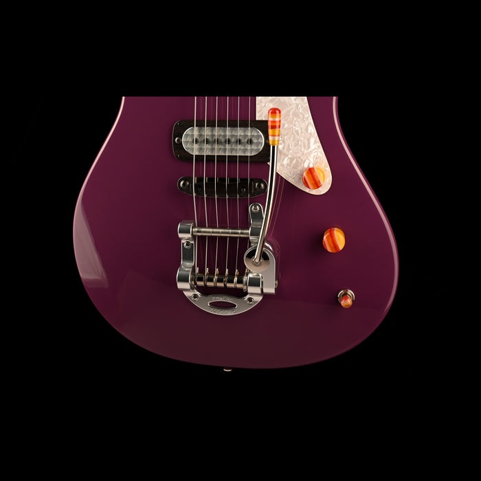 Powers Electric A-Type Aubergine Closeup Bigsby