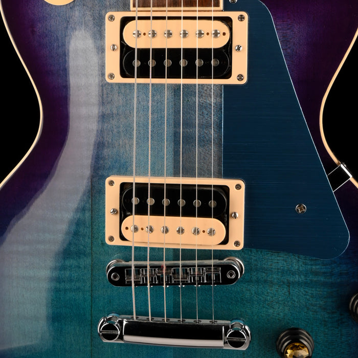 Pre Owned 2021 Gibson Les Paul Traditional Pro V Blueberry Burst With OHSC