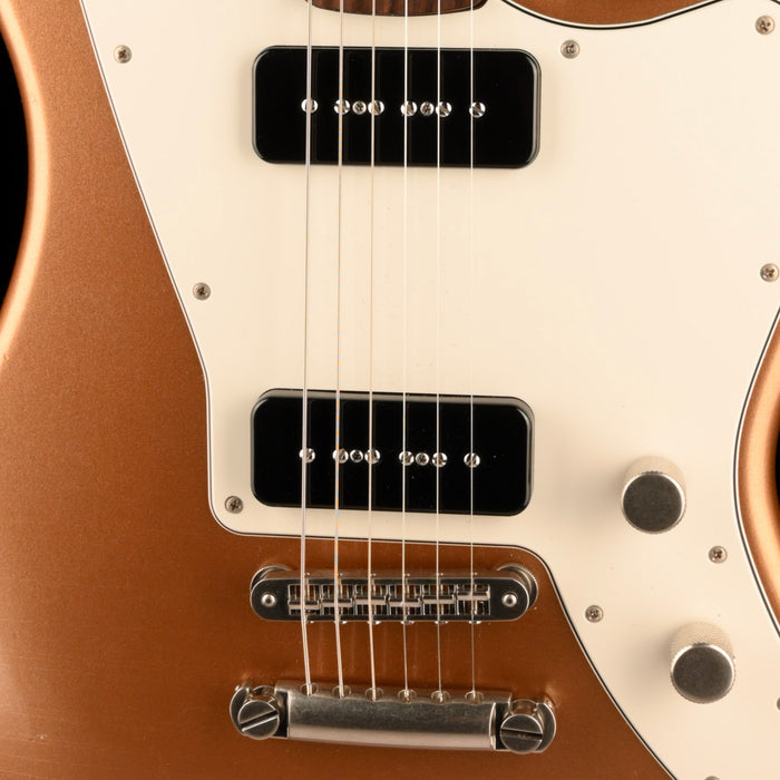 Fano Oltre Series JM6 P90 Light Distress Firemist Gold With Gig Bag