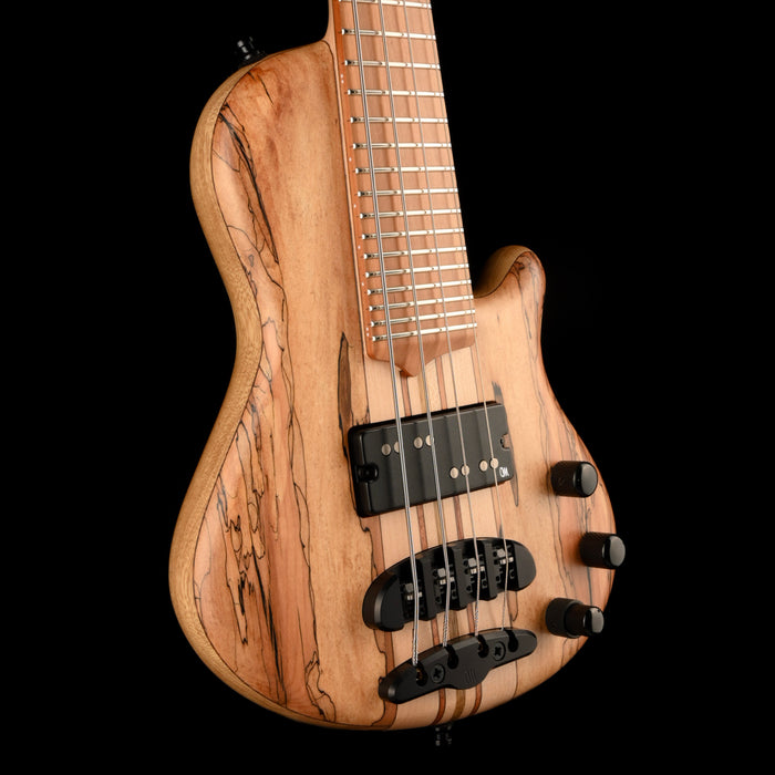 Mayones Cali4 Bass (17.5" Scale) 3A Spalted Maple Top Swamp Ash Back Maple Board With Case