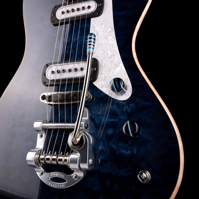 Powers Electric A-Type Select Quilt Maple Twilight Blue With Softshell Case