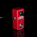Red guitar effects pedal with 'HOF Mini' branding on a black background