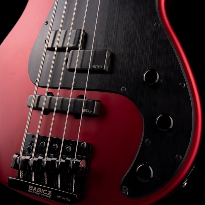 Pre Owned ESP LTD AP-5 5-String Bass in Metallic Red With OHSC