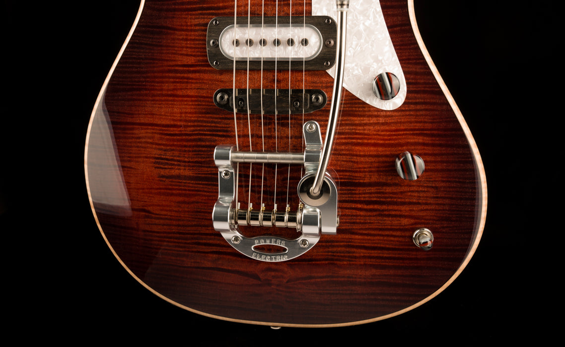 Powers Electric A-Type Select  Cabernet Red With Softshell Case