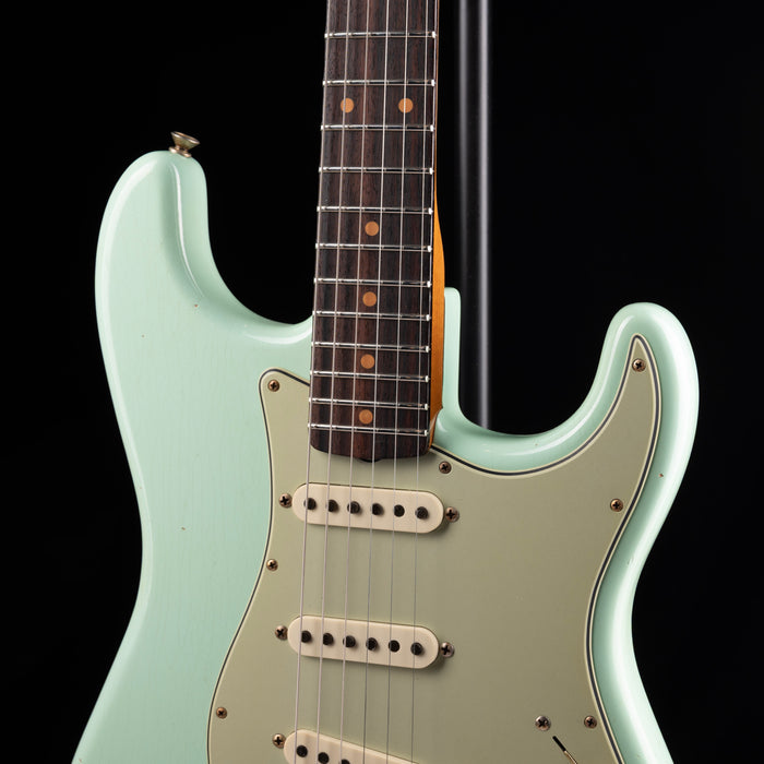 Pre-Owned 2025 Fender Custom Shop 1960 Stratocaster Journeyman Relic Faded Aged Surf Green With OHSC