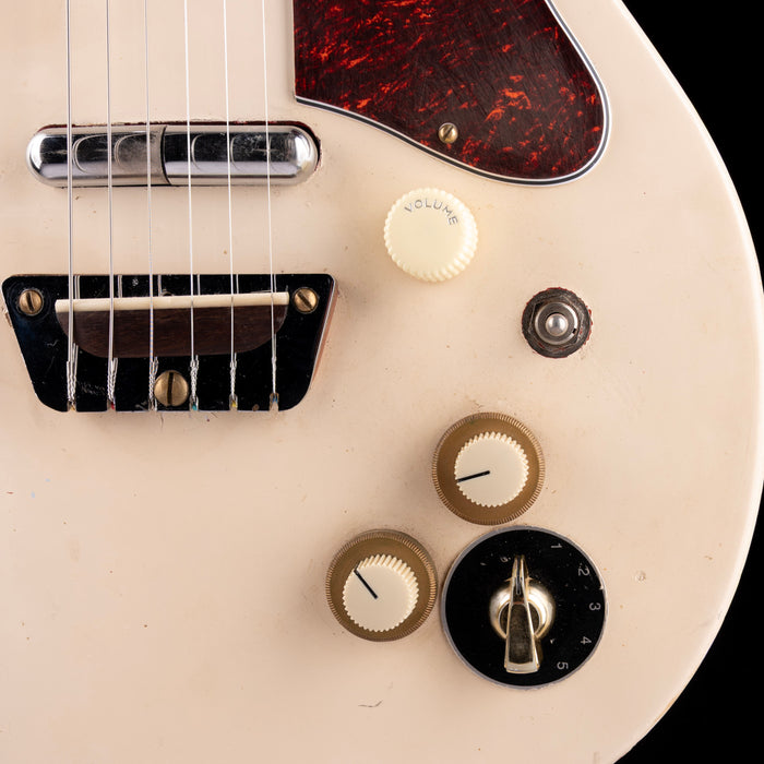 Vintage 1956 Danelectro U-2 Refinished White With Varitone Mod With Gig Bag