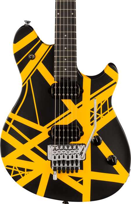 EVH Wolfgang Special Satin Striped Electric Guitar Satin Black and Yellow